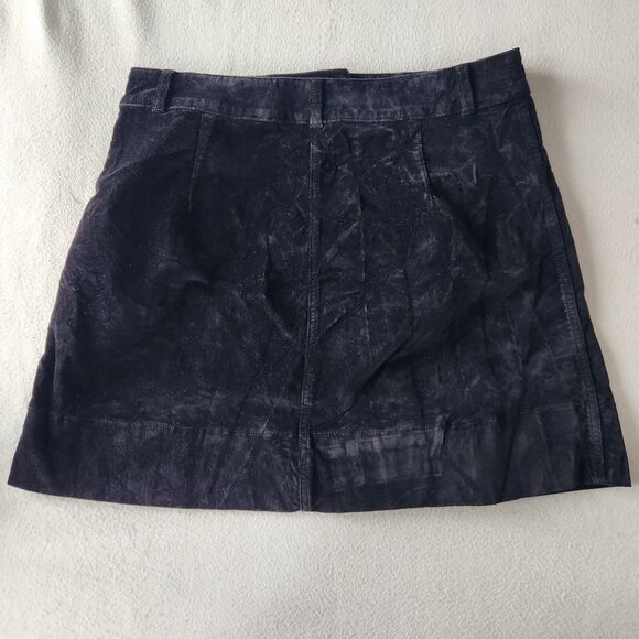 Kate Spade Broome Street Mini Skirt Black Velvet A-Line Button Front Size 16 - Picture 2 of 8